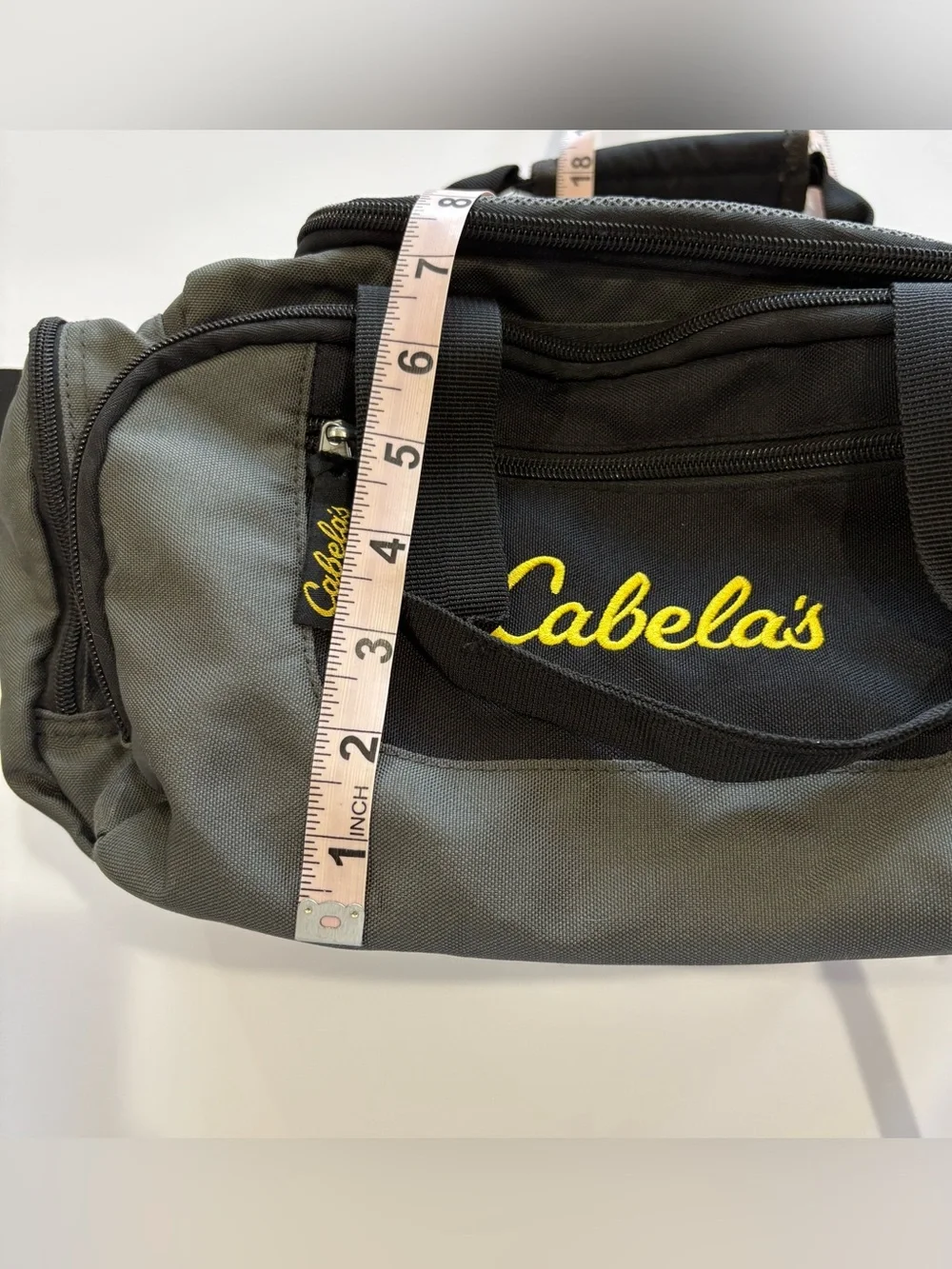 Cabela’s Utility Gear Bag Duffel Travel Fishing Tackle Gray Black 15x10x8